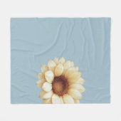Minimale moderne Sonnenblume Staubblau-Decke Fleecedecke (Vorderseite (Horizontal))