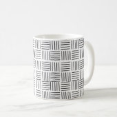Minimale moderne Square Linien Schwarz & Weiß Must Kaffeetasse (VorderseiteRechts)