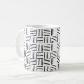 Minimale moderne Square Linien Schwarz & Weiß Must Kaffeetasse (Vorderseite Links)