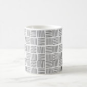 Minimale moderne Square Linien Schwarz & Weiß Must Kaffeetasse (Mittel)