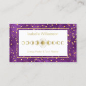 Minimale moderne Sterne Amethyst Mystical Moon Pha Visitenkarte (Vorderseite)