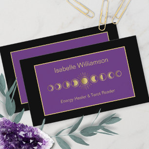 Minimale moderne Sterne Amethyst Mystical Moon Pha Visitenkarte