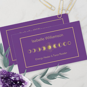 Minimale moderne Sterne Amethyst Mystical Moon Pha Visitenkarte