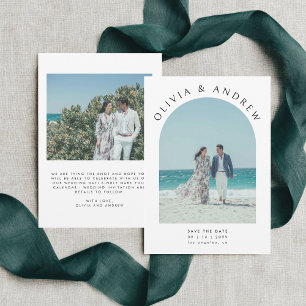 Minimale moderne Typografie Arch Foto Hochzeit Save The Date