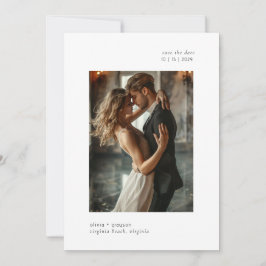 Minimale moderne Typografie-Foto Hochzeit Save The Date
