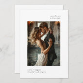 Minimale moderne Typografie-Foto Hochzeit Save The Date (Vorne/Hinten)