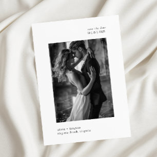 Minimale moderne Typografie-Foto Hochzeit Save The Date