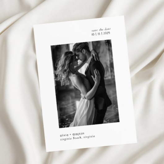 Minimale moderne Typografie-Foto Hochzeit Save The Date