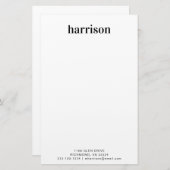 Minimale moderne Typografie Monogramm Personalisie Briefpapier (Vorne/Hinten)