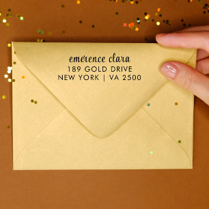 Minimale moderne Typografie Name Rücksendeadresse  Permastempel