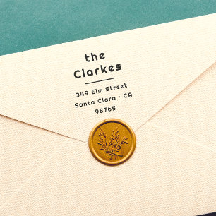 Minimale moderne Typografie Name Rücksendeadresse Permastempel