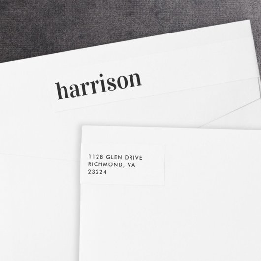 Minimale moderne Typografie-Rücksendeadresse