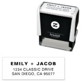 Minimale moderne Typografie-Rücksendeadresse Permastempel (Beispiel)