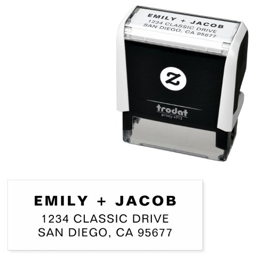 Minimale moderne Typografie-Rücksendeadresse Permastempel (Beispiel)