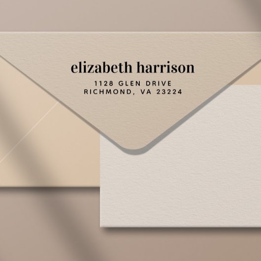 Minimale moderne Typografie-Rücksendeadresse Permastempel