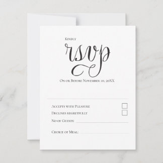 Minimale moderne Typografie Schwarze und weiße Hoc RSVP Karte