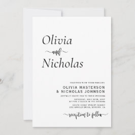 Minimale moderne Typografie Script Monogram Weddin Einladung