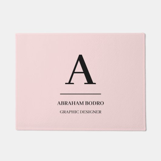 Minimale moderne typografische Monogramme in Hot P Fußmatte (Vorderseite)