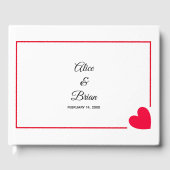 Minimale moderne Valentinalhochzeit Gästebuch (Vorderseite)