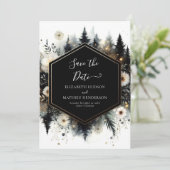 Minimale moderne Waldhochzeit Save The Date (Stehend Vorderseite)