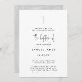 Minimale moderne Wasserfarbe Handgeschriebene grau Einladung (Vorne/Hinten)