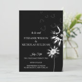 Minimale moderne zarte blumenmonogramm Hochzeit Einladung (Stehend Vorderseite)