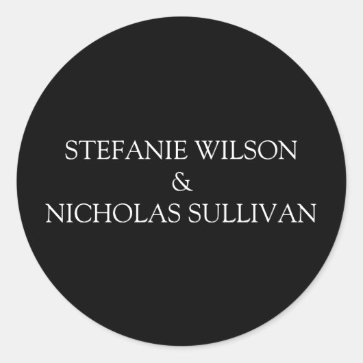 Minimale moderne zarte blumenmonogramm Hochzeit Runder Aufkleber (Vorderseite)