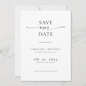 Minimale moderne zeitgenössische Schrift Save The Date (Vorderseite)