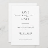 Minimale moderne zeitgenössische Schrift Save The Date (Vorne/Hinten)