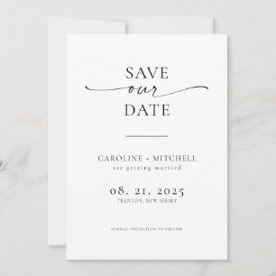Minimale moderne zeitgenössische Schrift Save The Date