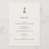 Minimale moderne zivile Hochzeit Menükarte (Vorderseite)
