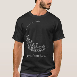 Minimale Mond-Blumen-Ästhetik mit individuellem Na T-Shirt