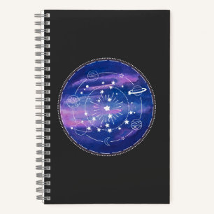 Minimale Mond-Galaxie-Gestaltung   Kosmische Ästhe Notizblock