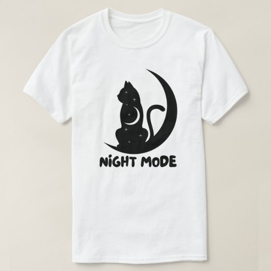 Minimale Mondkatze Design T-Shirt (Design vorne)