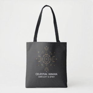 Minimale Mondsichel und Sonnenlinienkunst Boho-S Tasche