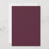 Minimale Mongram Burgundy Wedding Einladung (Rückseite)