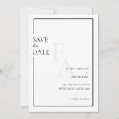 Minimale Mongram-muslimische Hochzeit rettet das D Save The Date (Vorderseite)