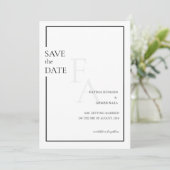 Minimale Mongram-muslimische Hochzeit rettet das D Save The Date (Stehend Vorderseite)