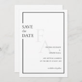 Minimale Mongram-muslimische Hochzeit rettet das D Save The Date (Vorne/Hinten)