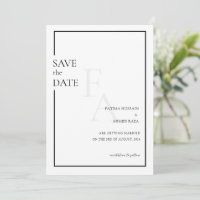 Minimale Mongram-muslimische Hochzeit rettet das D