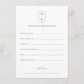 Minimale Mongramm-Hochzeiten für Braut und Bräutig Hinweiskarte (Vorderseite)