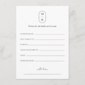 Minimale Mongramm-Hochzeiten für Braut und Bräutig Hinweiskarte (Vorderseite)