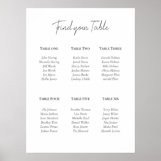Minimale monochrome Acryl-6-Tischplanposter Poster (Vorne)