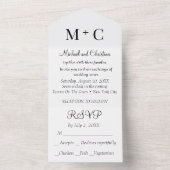 Minimale monochrome Hochzeit im BUDGET All In One Einladung (Innen Boden)