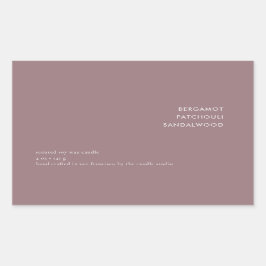 Minimale monochrome Mauve-Kerzenvorlage Rechteckiger Aufkleber