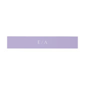 Minimale Monogram Digital Lavender Lila Wedding Einladungsbanderole (Flach)