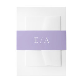 Minimale Monogram Digital Lavender Lila Wedding Einladungsbanderole