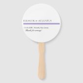 Minimale Monogram Digital Lavender Lila Wedding Fächer (Rückseite)