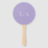 Minimale Monogram Digital Lavender Lila Wedding Fächer (Vorderseite)