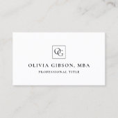 Minimale Monogram Logo Square Initials Beruflich Visitenkarte (Vorderseite)